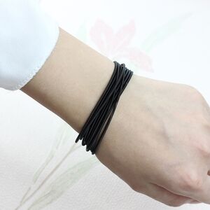 NEW Unisex Black Guitar String Bracelets,‎ 7.3" Stretchy